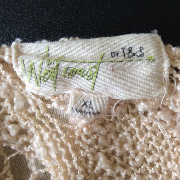 WEST Coast By T&S Womens Top Size XL Beige Hooded - Picture 10 of 12